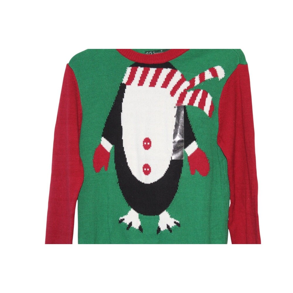 Ugly Christmas Sweater Men's Size M Crew Headless Penguin NWT - Picture 3 of 6